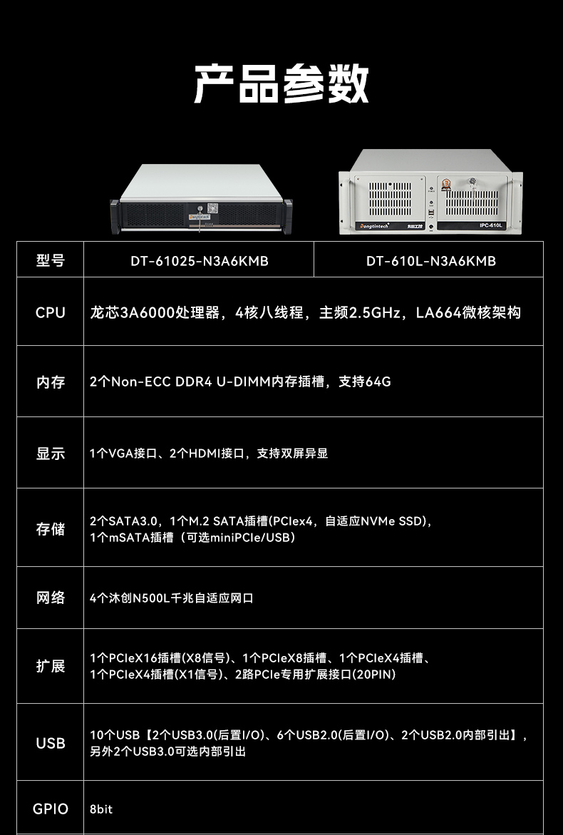 國(guó)產(chǎn)龍芯3a6000工控機(jī),UOS操作系統(tǒng)工業(yè)主機(jī),DT-61025-N3A6KMB.jpg